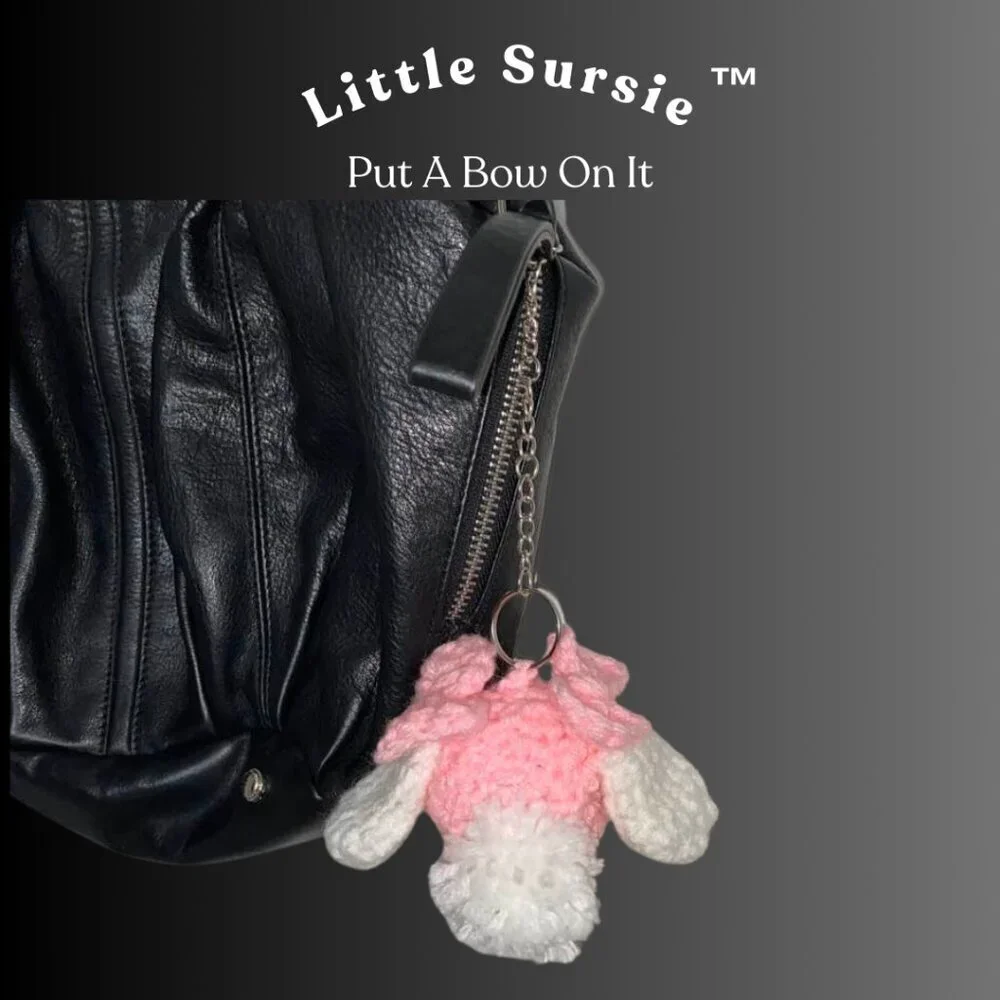 Handmade Crochet Pink Puppy With Bows Amigurumi Put A Bow On It Crocheted Plush